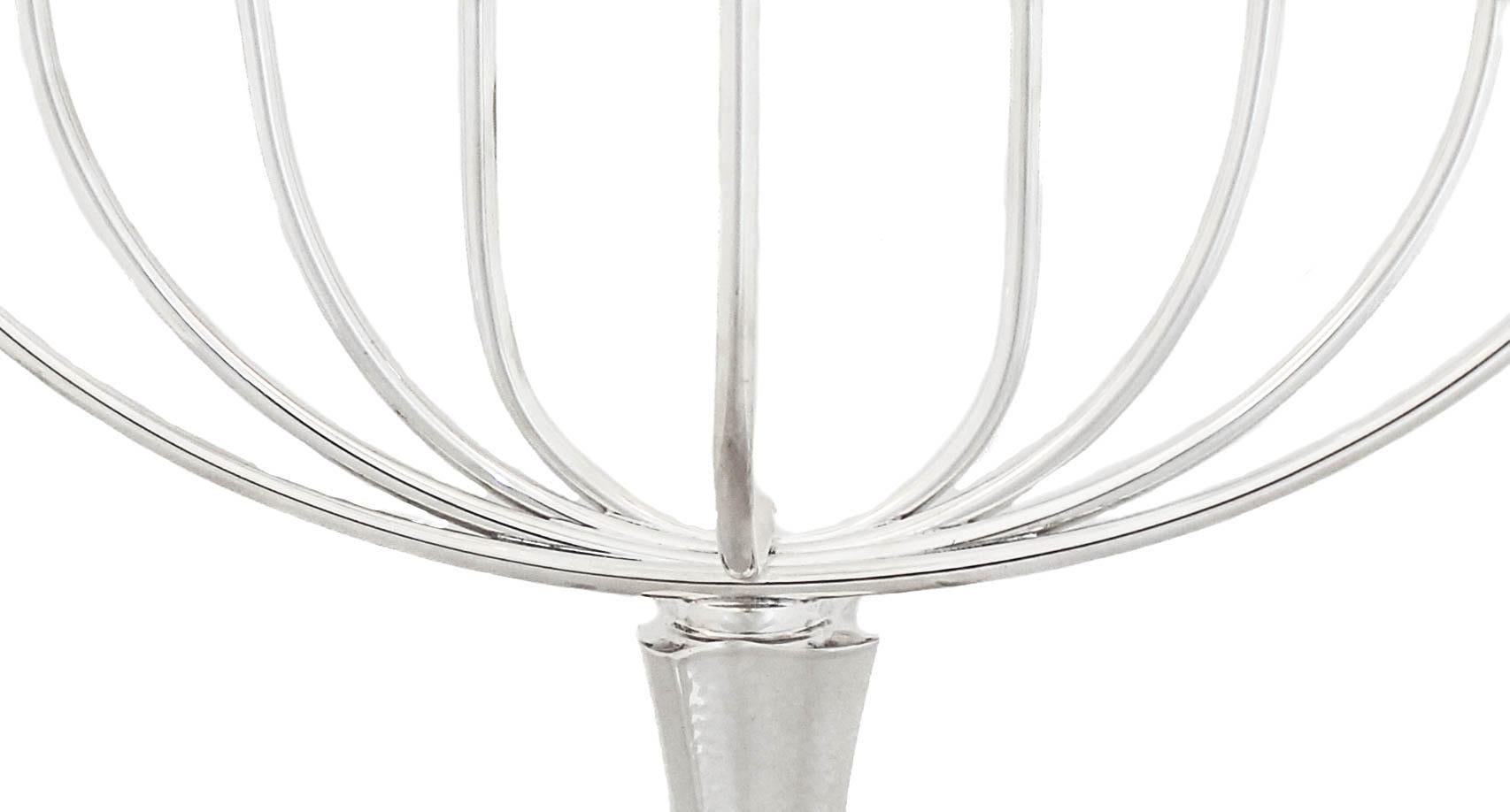 Contemporary Sterling Silver Hammered Menorah For Sale