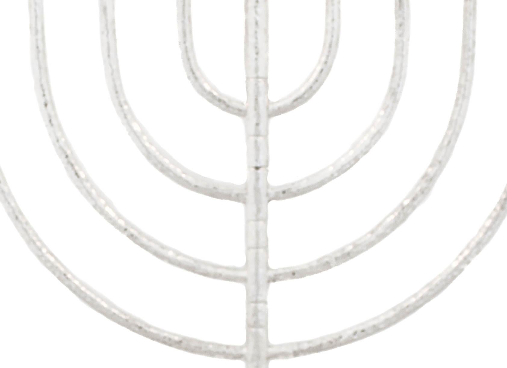 Contemporary Sterling Silver Hammered Menorah For Sale
