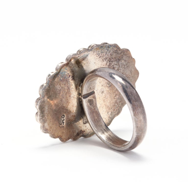 Sterling Silver Hammered Dimple Statement Ring main image 1