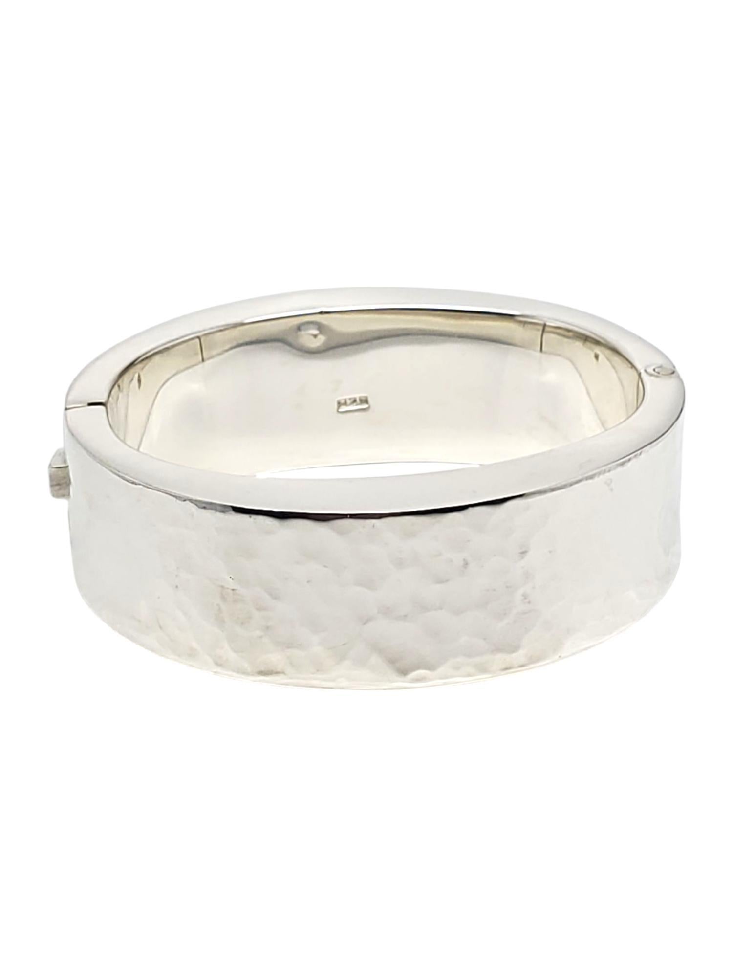 Donna Bracciale ovale largo in argento 925 martellato #21220 in vendita