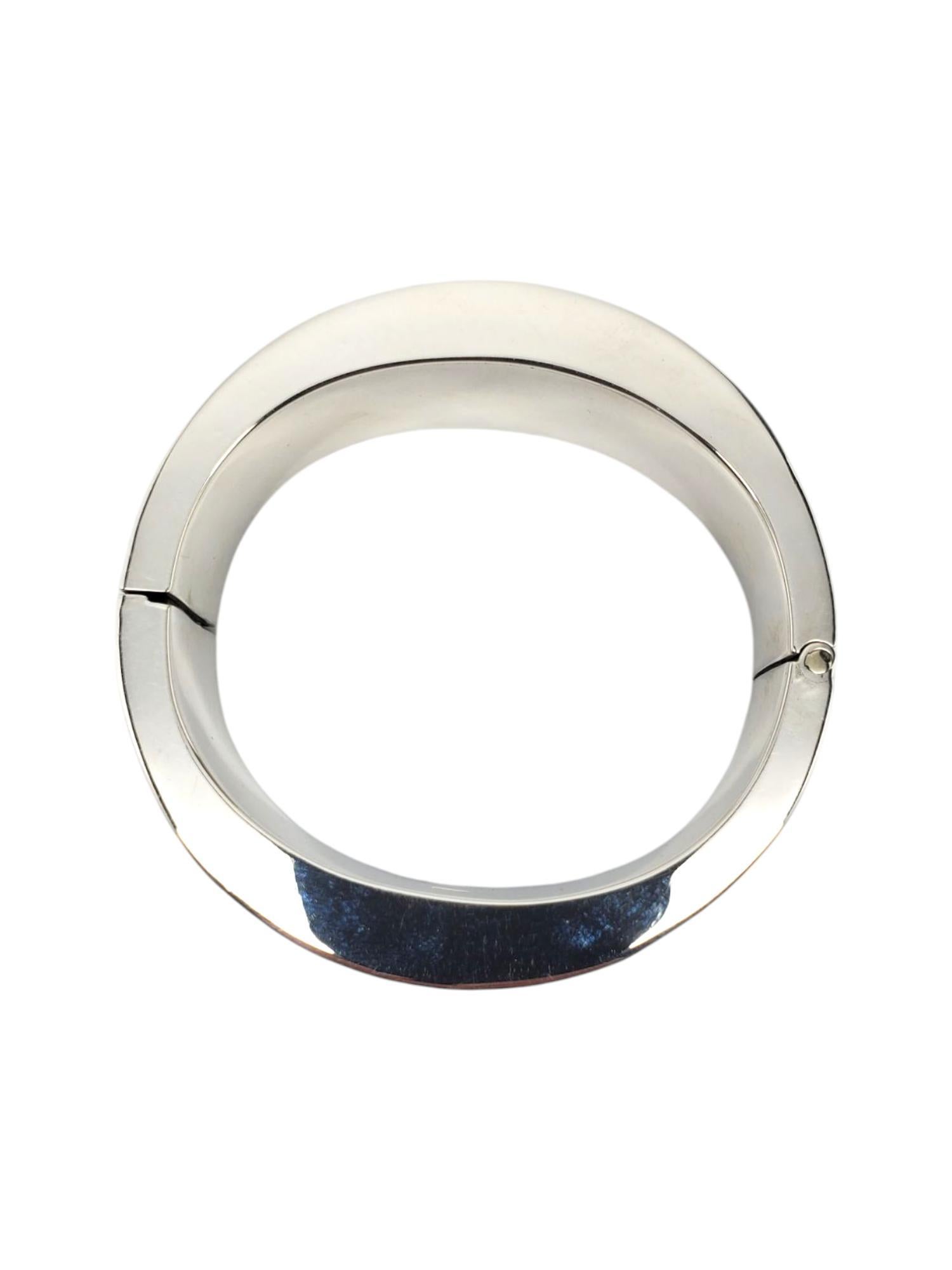 Bracciale ovale largo in argento 925 martellato #21220 in vendita 1