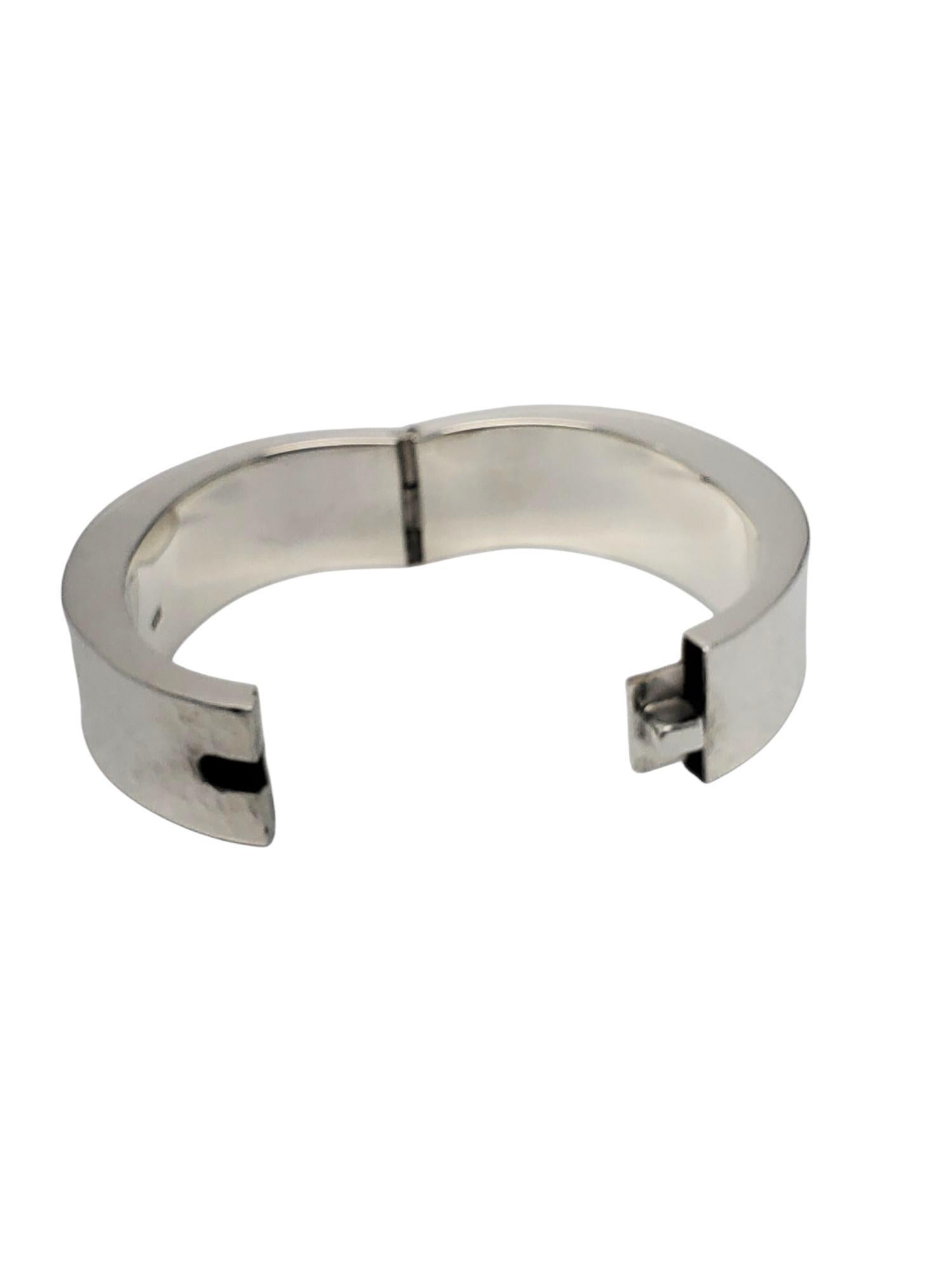 Bracciale ovale largo in argento 925 martellato #21220 in vendita 3