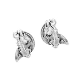 Sterling Silver Han Horse Earrings by John Landrum Bryant