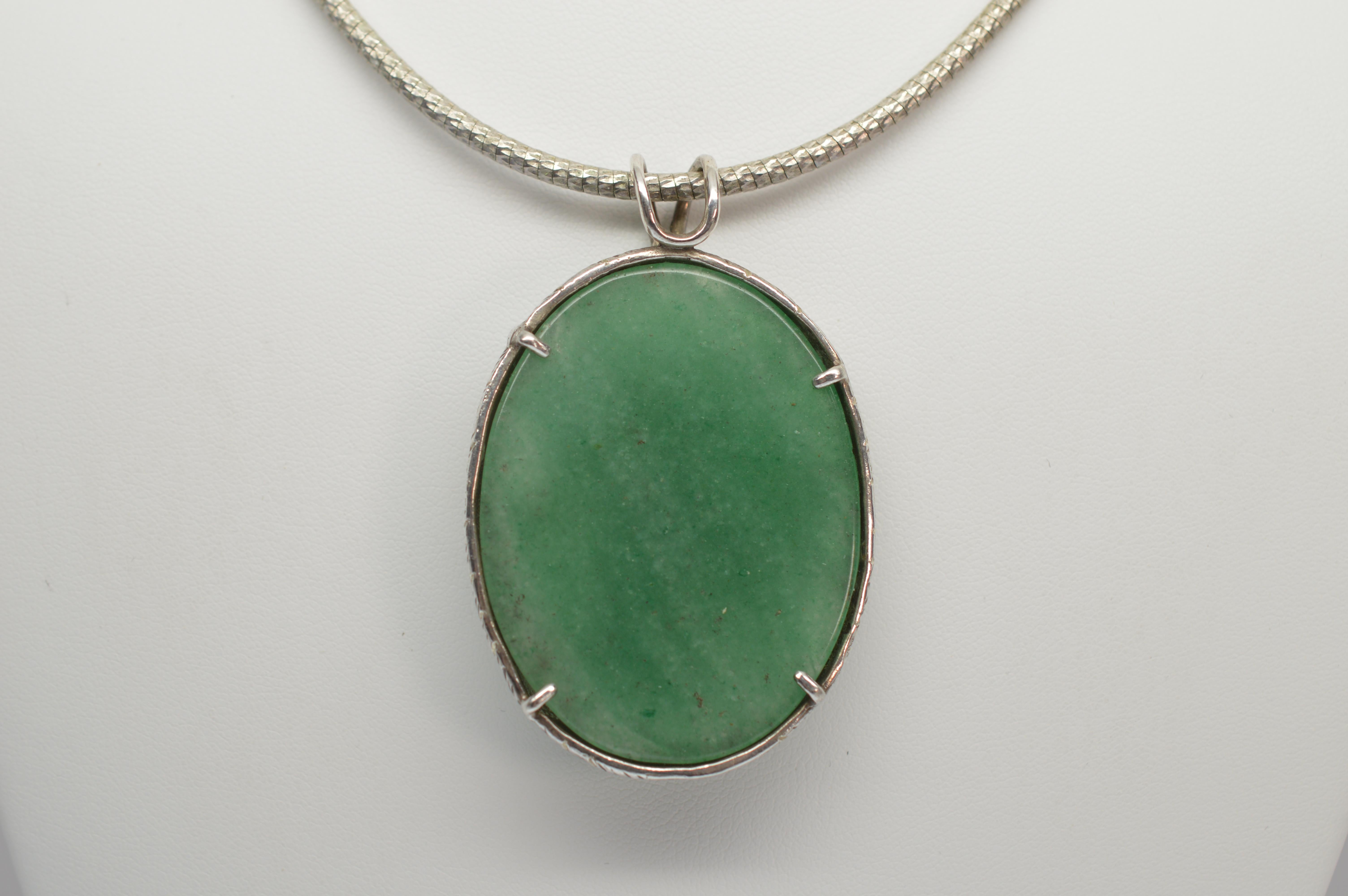 Sterling Silver Handcarved Jade Stone Pendant Necklace at 1stDibs — free download