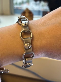 Sterling Silver Hand Made Skull Bracelet