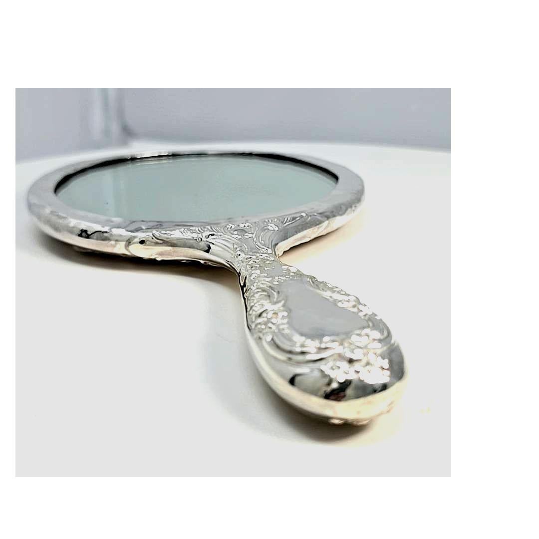 Sterling Silver Hand Mirror In Good Condition In Dallas, TX