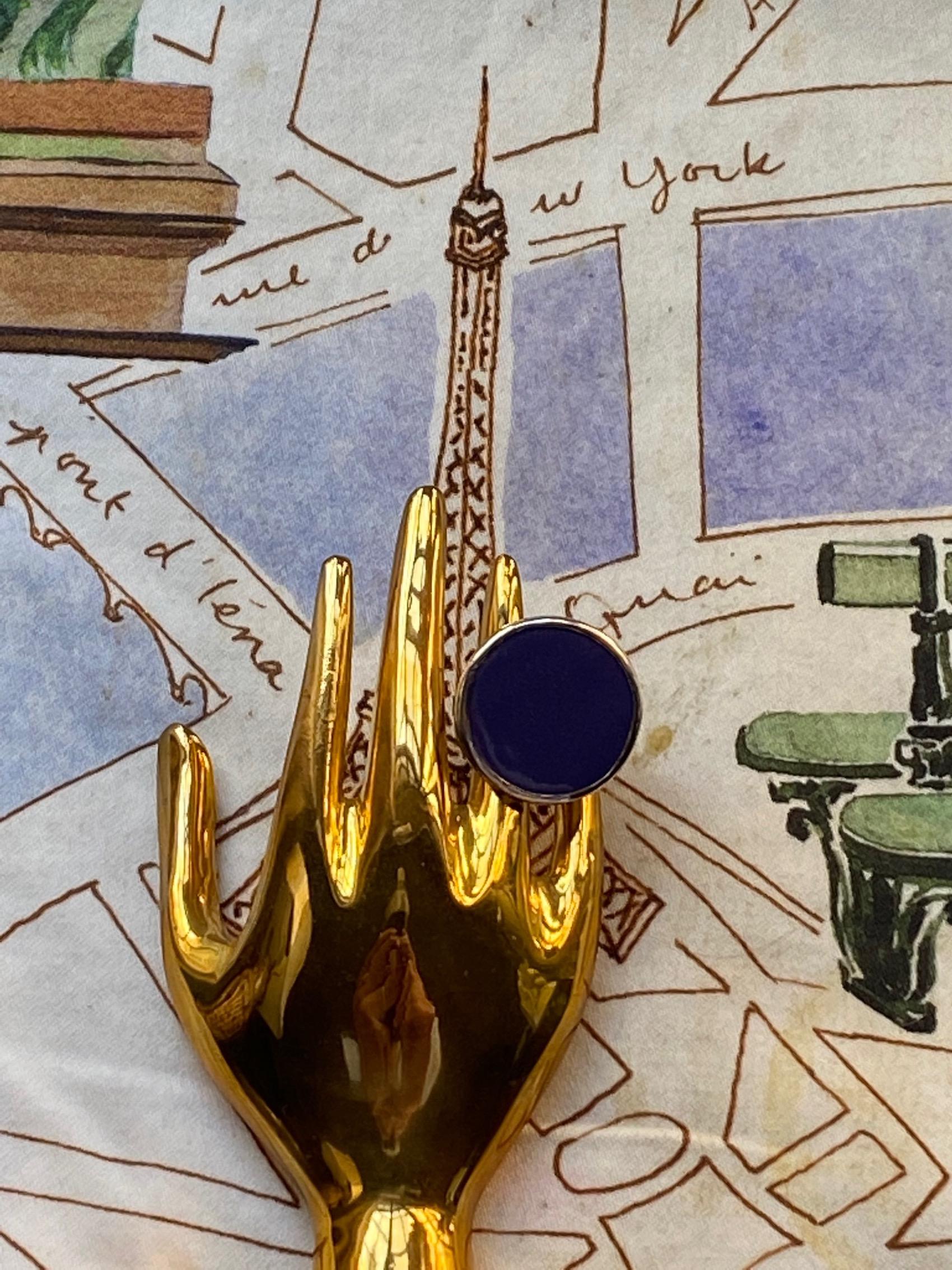En vente :  Bagues en argent sterling et émail peint à la main d'avril dans Paris Designs 2