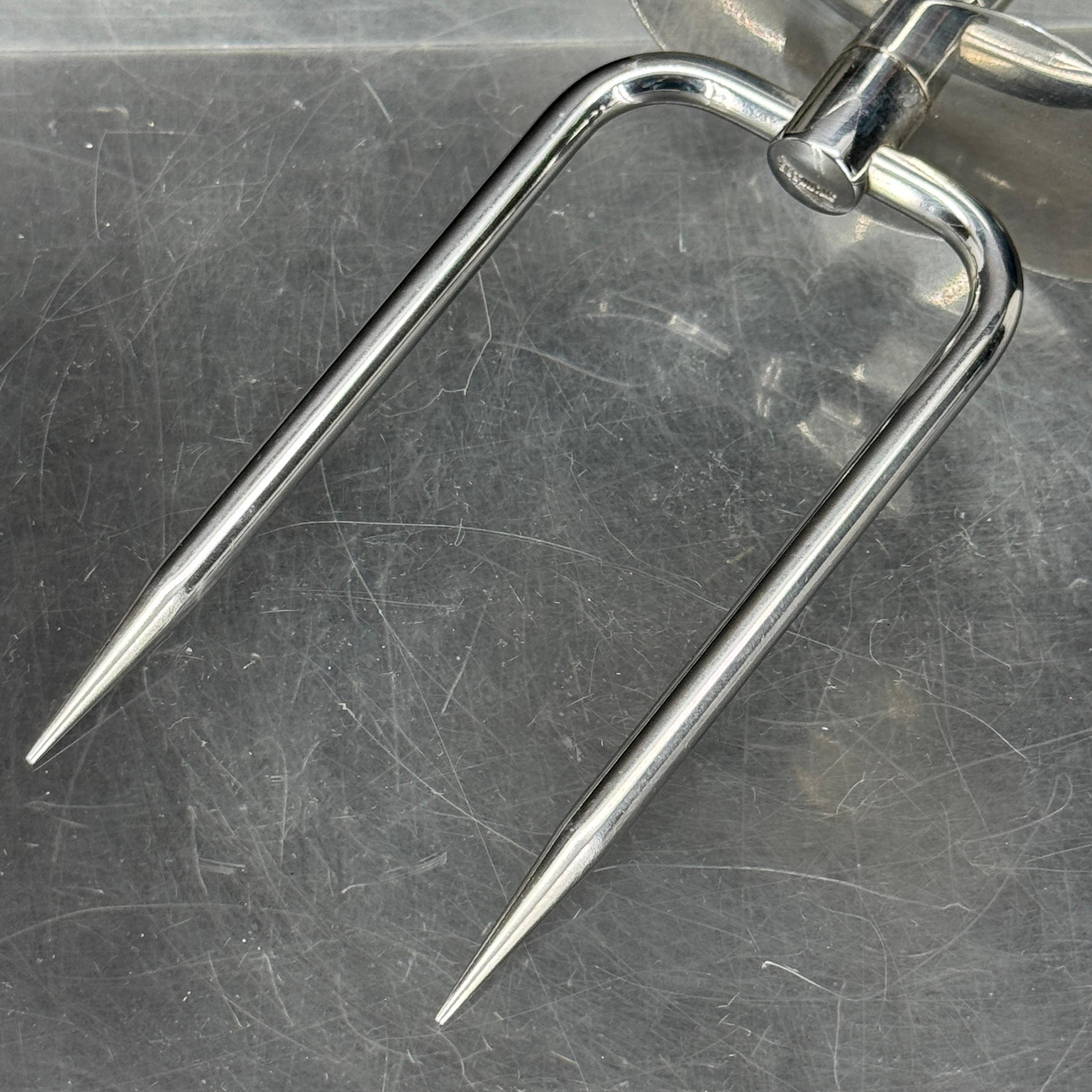 Hand-Crafted Sterling Silver Handled Meat Serving Fork Holder