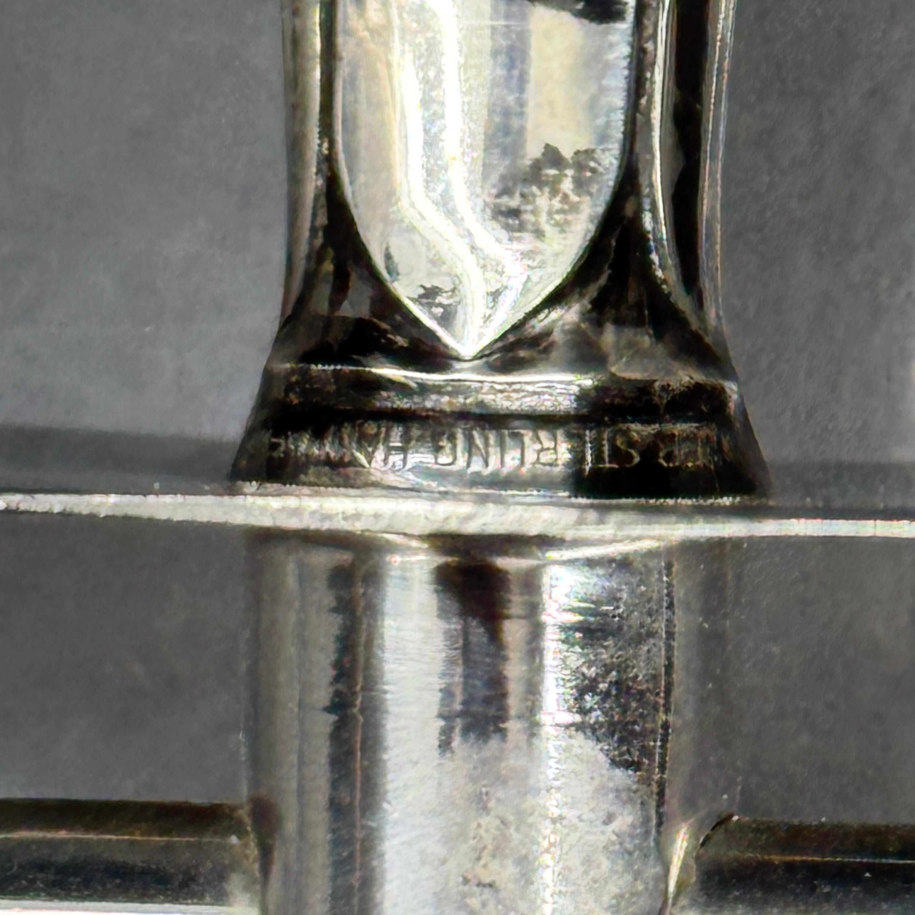 20th Century Sterling Silver Handled Meat Serving Fork Holder