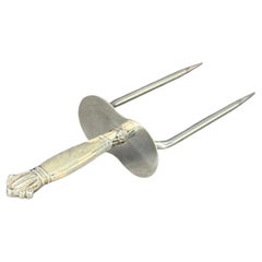 Sterling Silver Handled Meat Serving Fork Holder