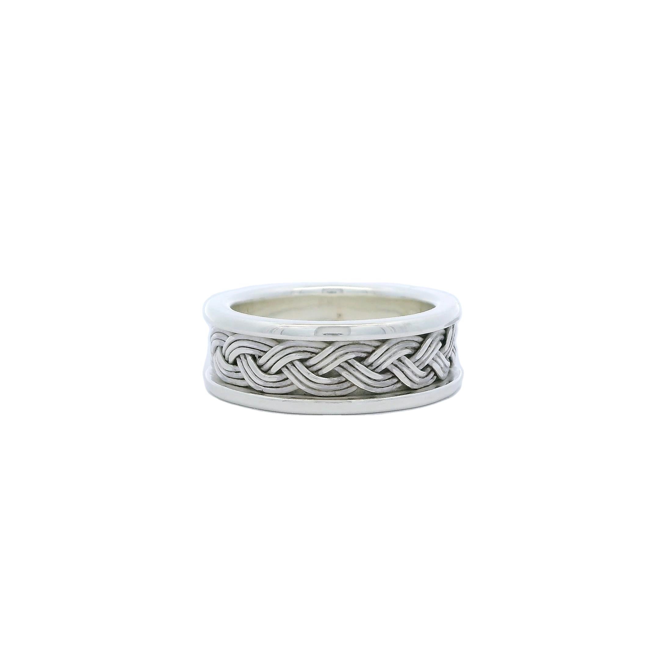 Women's or Men's Sterling Silver Handmade Braided Band Ring, Lynn Kathyrn Miller, Lynn K Designs For Sale