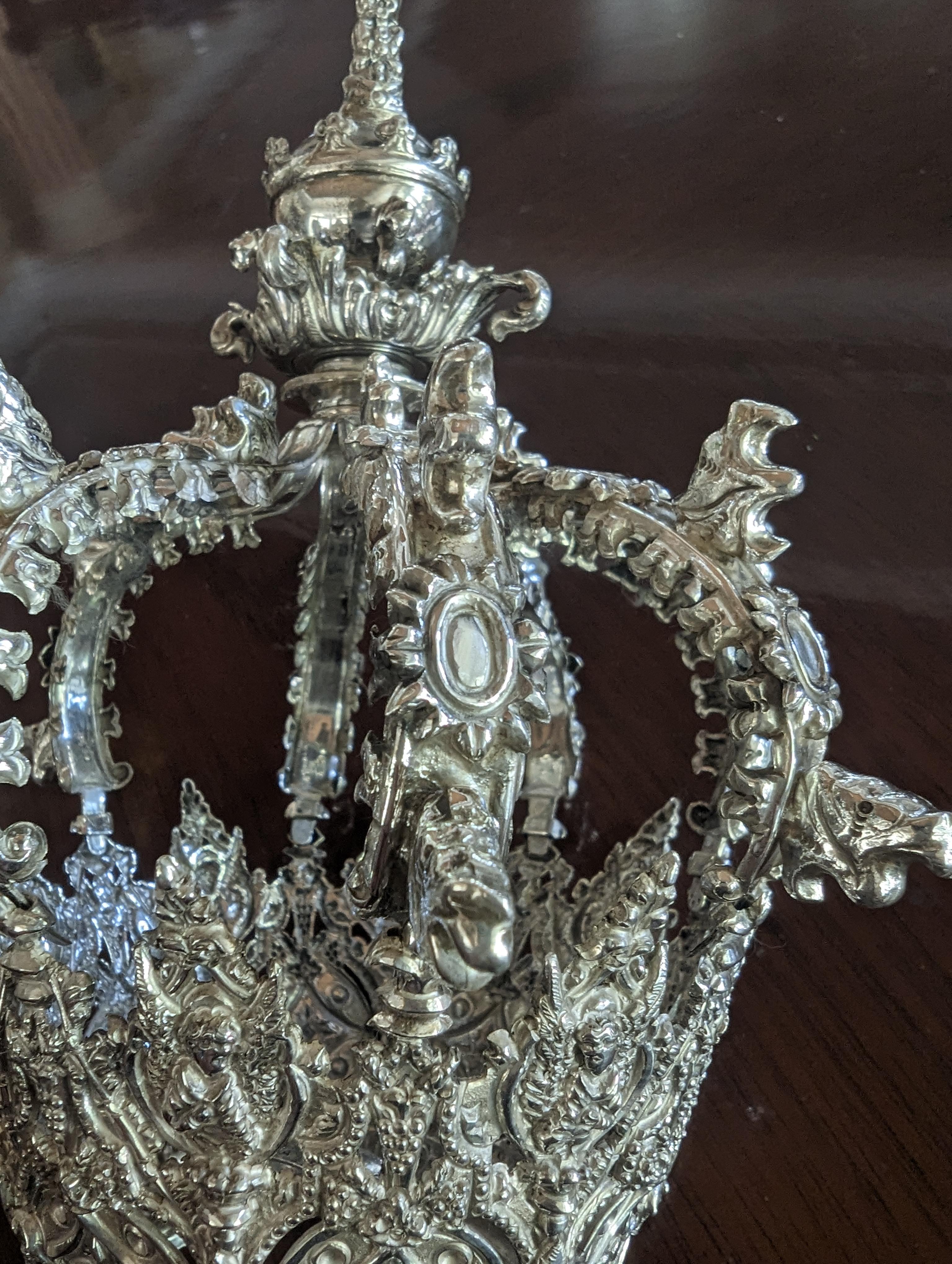 Barocco Corona fatta a mano in argento sterling in vendita