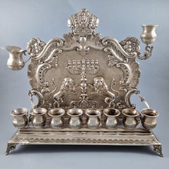 Sterling Silver Hanukkah Menorah Lamp