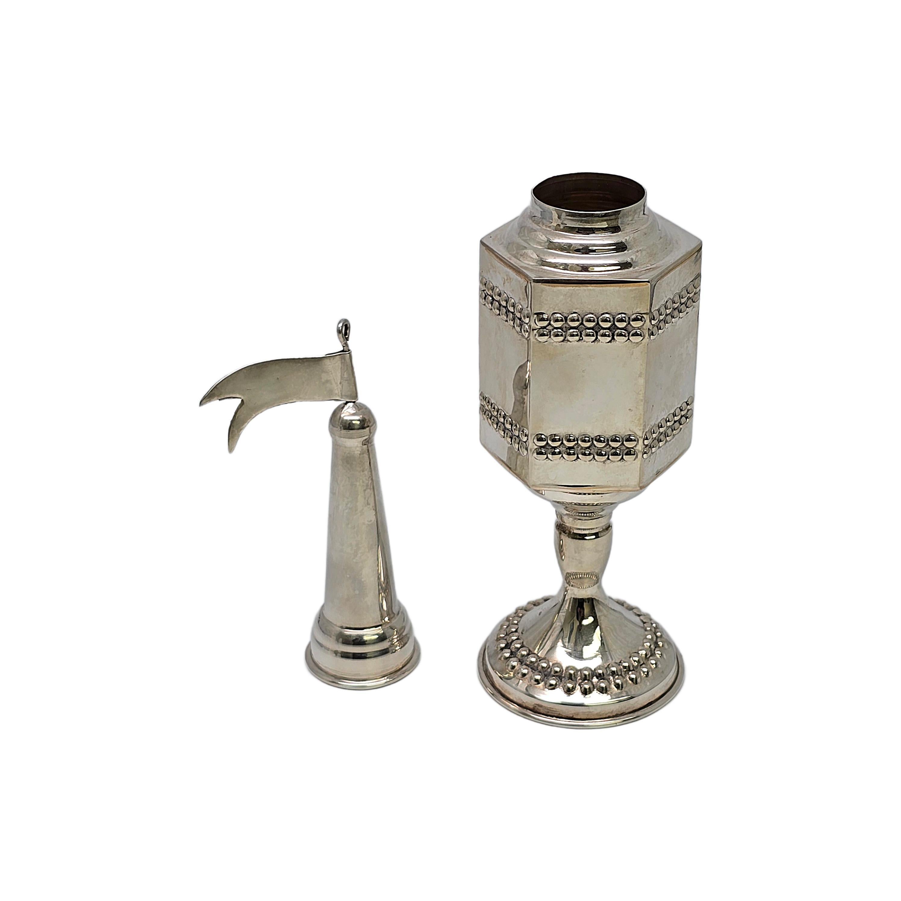 Scatola per spezie Havadalah in argento Sterling Besamim Spike Tower #21686 in vendita 3
