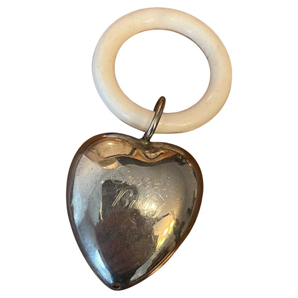Sterling Silver Baby Rattle and Teething Ring For Sale at 1stDibs ...