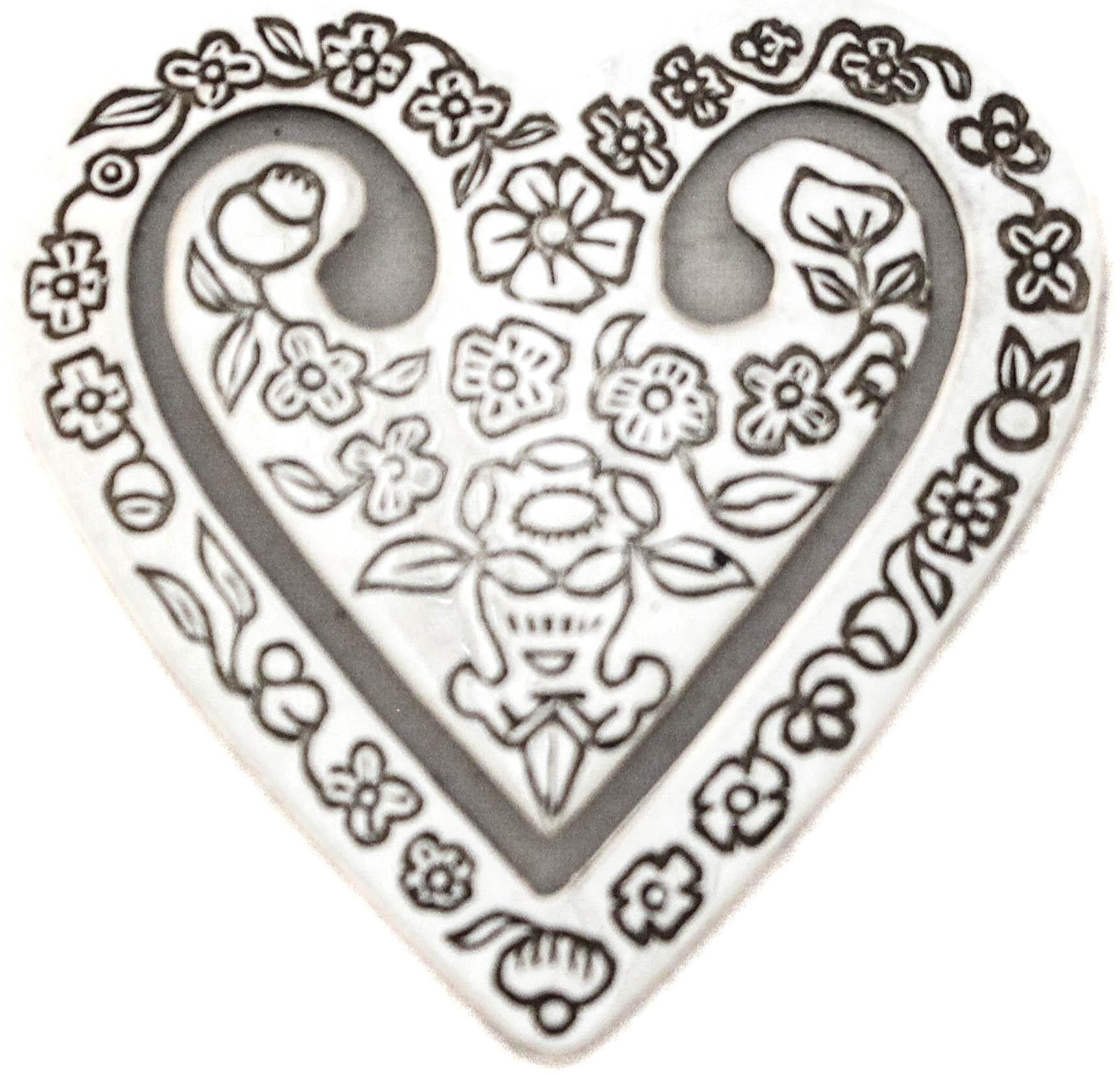 Inglese Segnalibro a forma di cuore in argento sterling in vendita