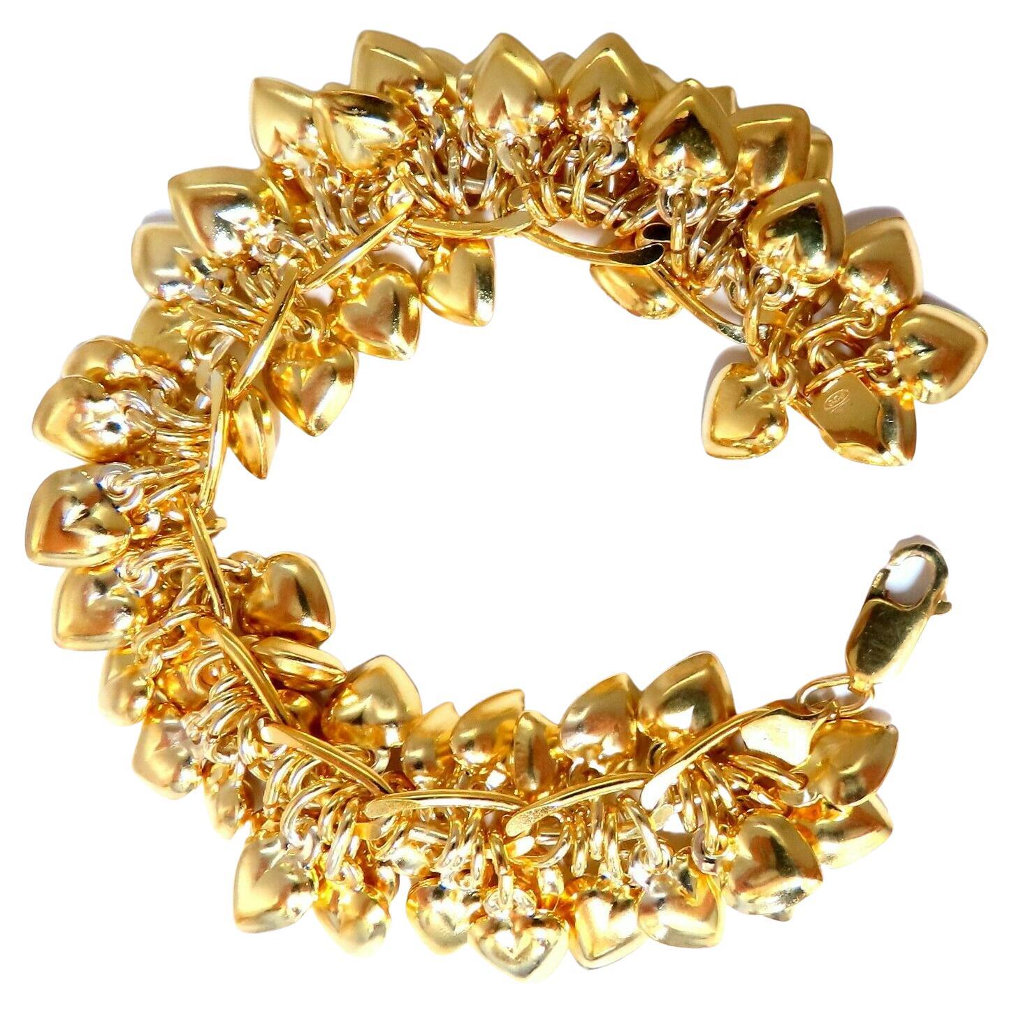 Sterling Silver Mod Open Heart Link Bracelet For Sale at 1stDibs