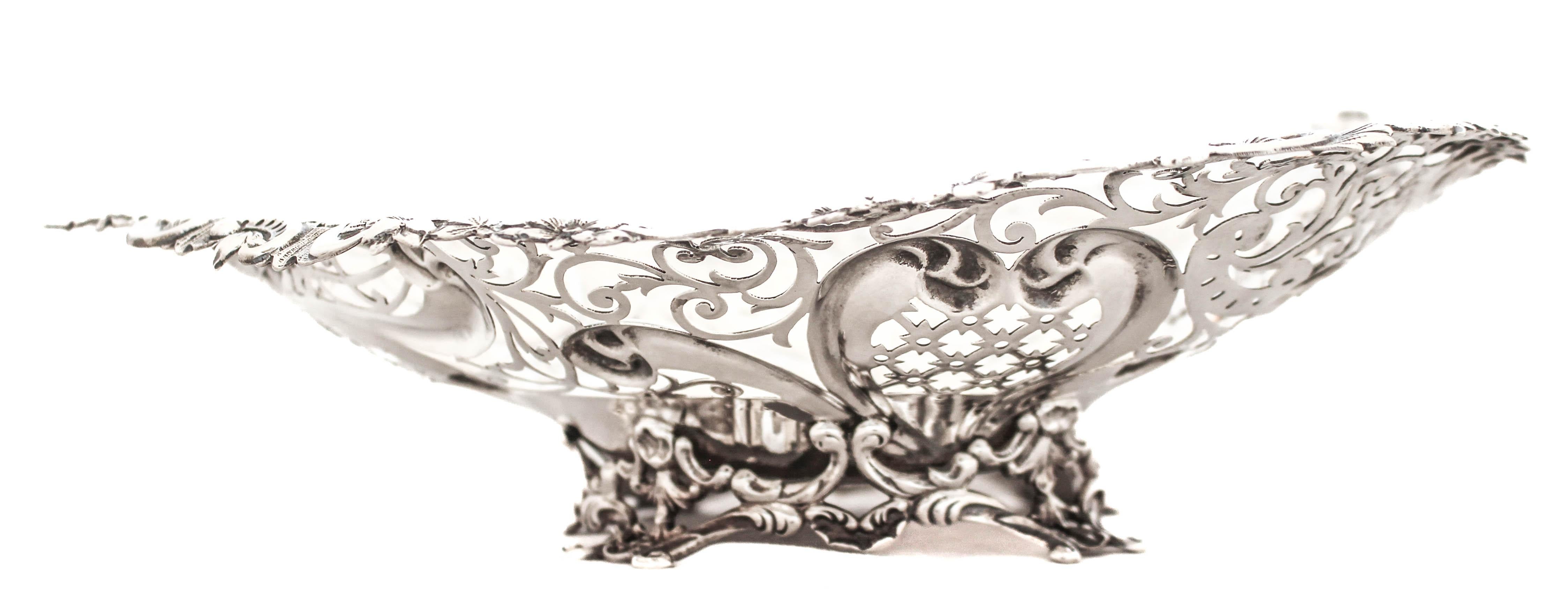 Late 19th Century Sterling Silver Heart Dish, 1893 For Sale
