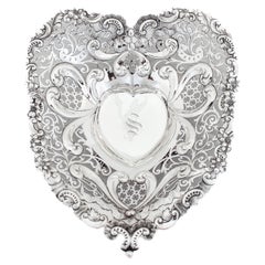 Antique Sterling Silver Heart Dish, 1893