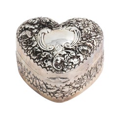 Sterling Silver Heart Shaped Box