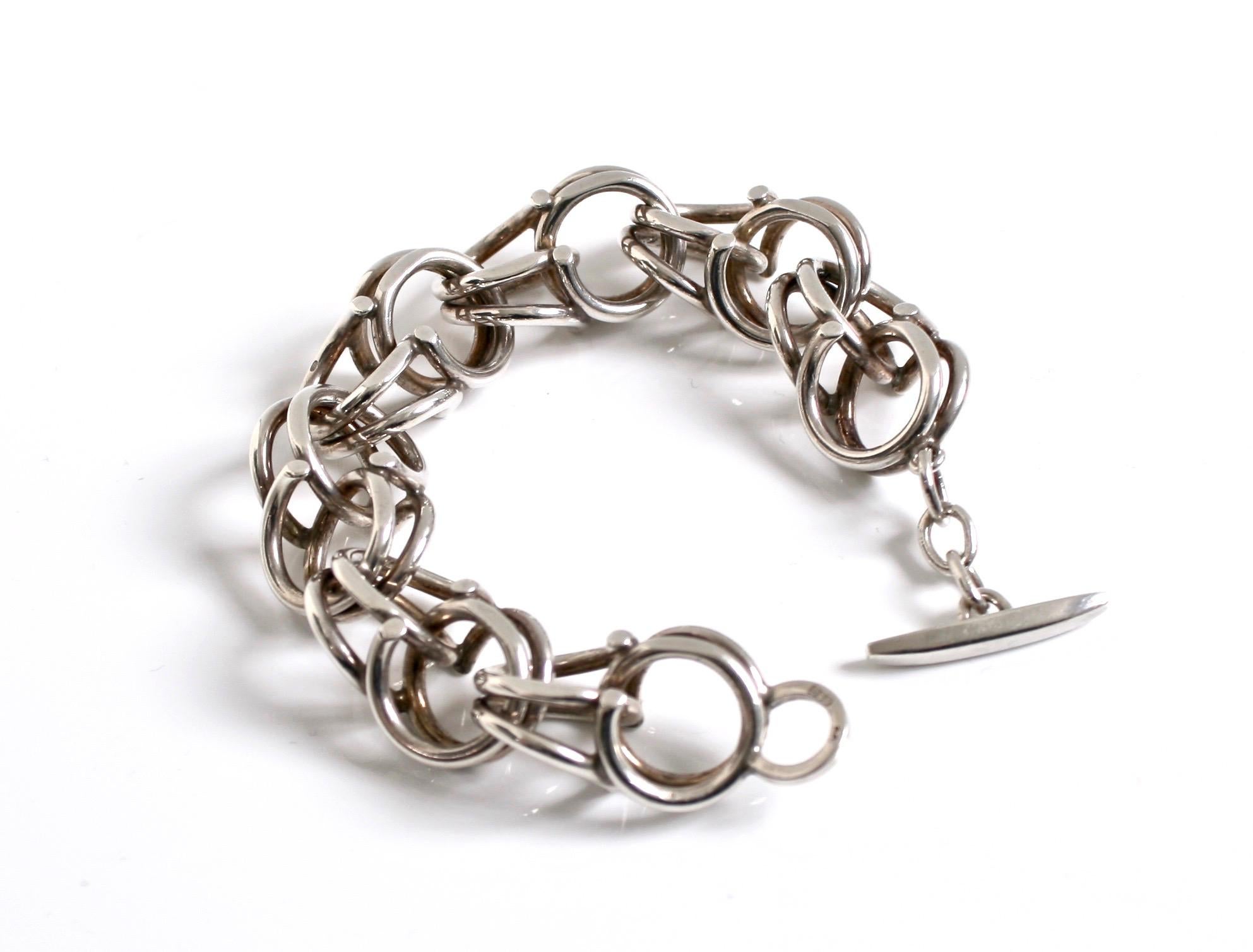 Heavy Silver Chain Bracelet - 4 For Sale on 1stDibs