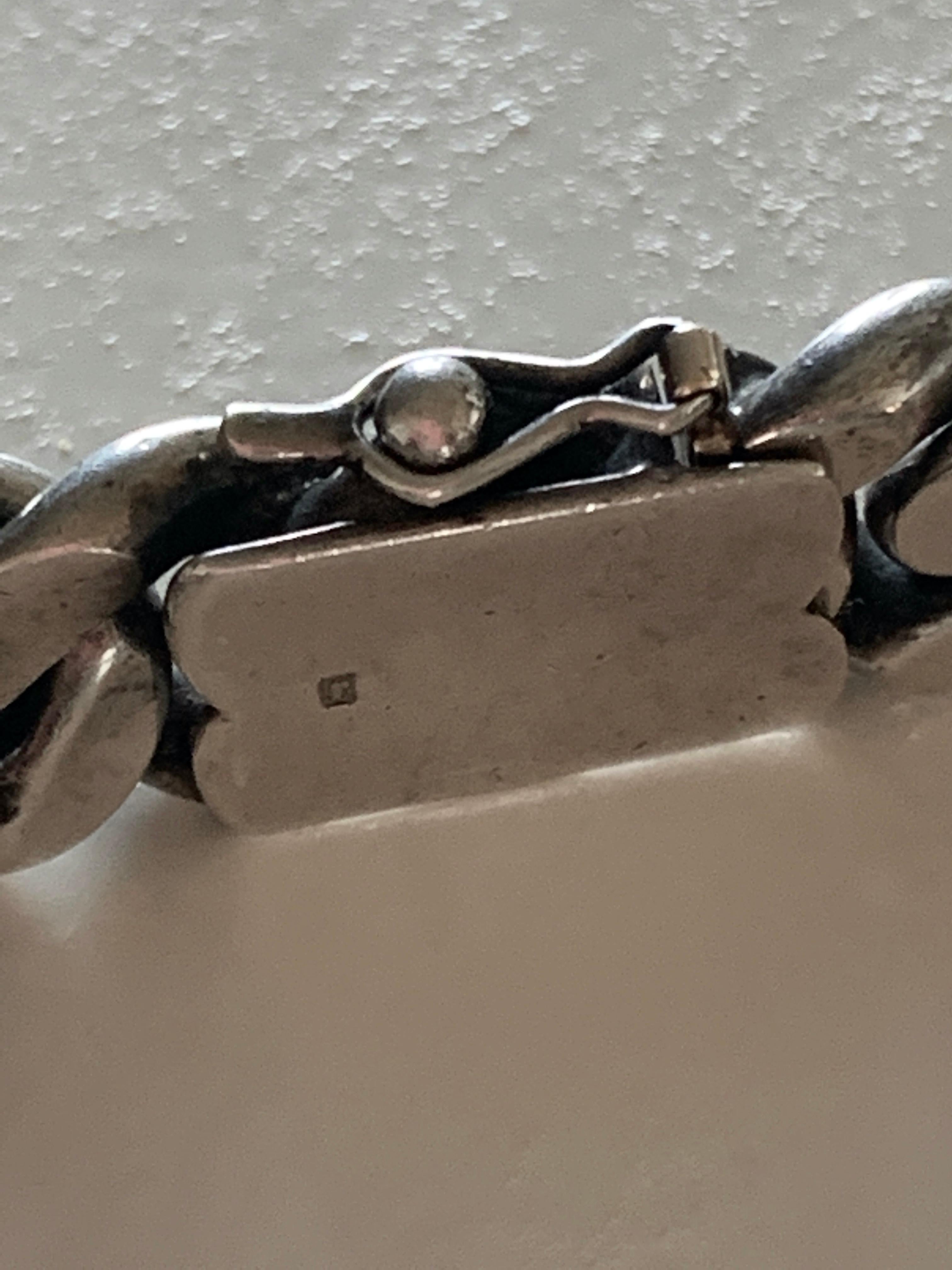 Sterling Silver Heavy Mens Identity Bracelet  For Sale 7