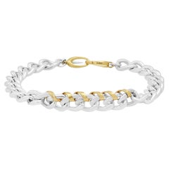 Sterling Silver "Heavy Metal" Wrap-Me-Up Chain Bracelet w/ 14K Gold: Size M/L