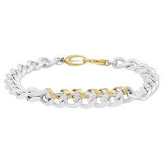 Sterling Silver "Heavy Metal" Wrap-Me-Up Chain Bracelet w/ 14K Gold: Size P/S