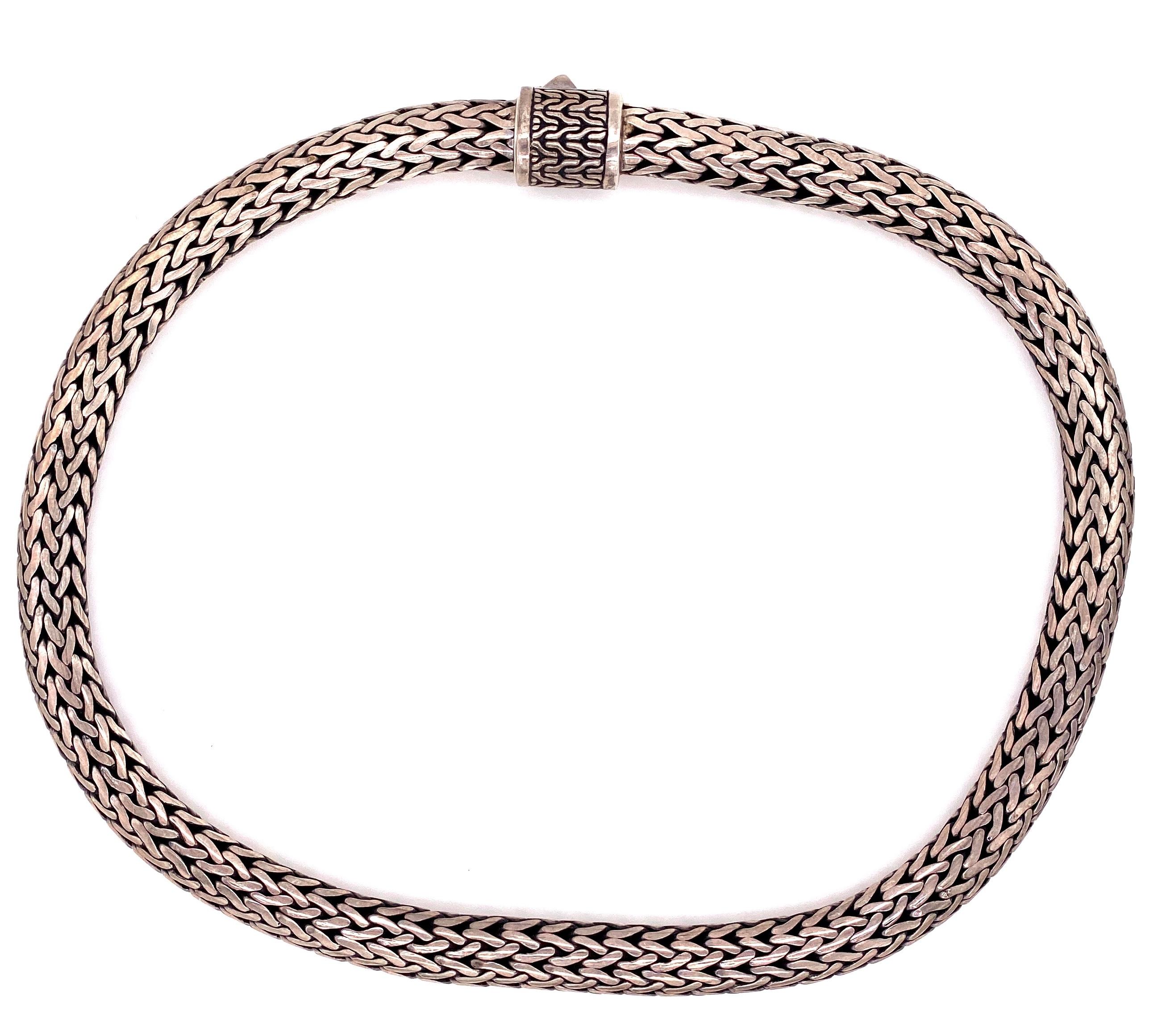 Hübsche Seil-Halskette aus Sterlingsilber. Handgefertigt aus Sterling Silber. Ca. 18