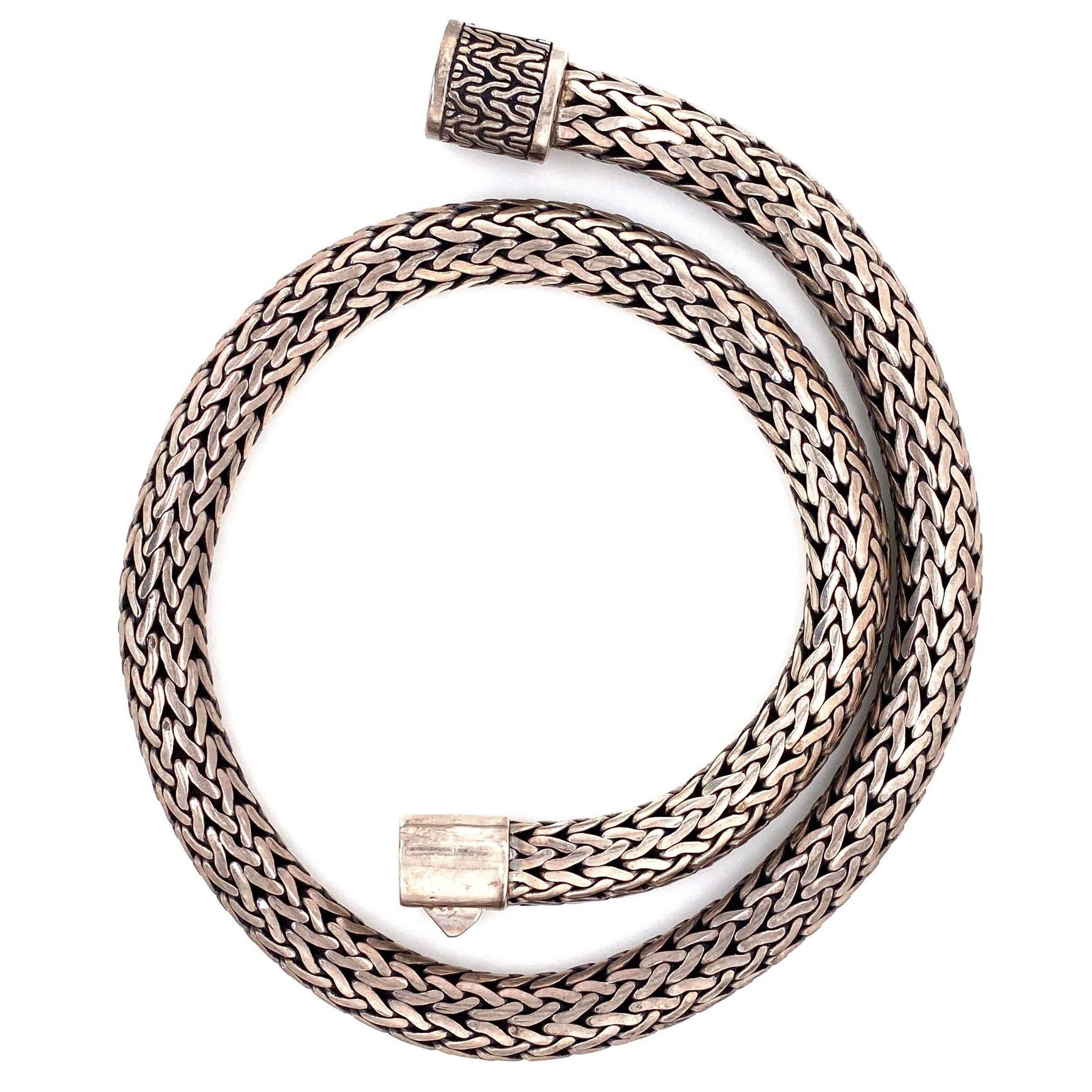 Halskette aus schwerem Seil aus Sterlingsilber, Nachlass, feiner Schmuck (Zeitgenössisch) im Angebot