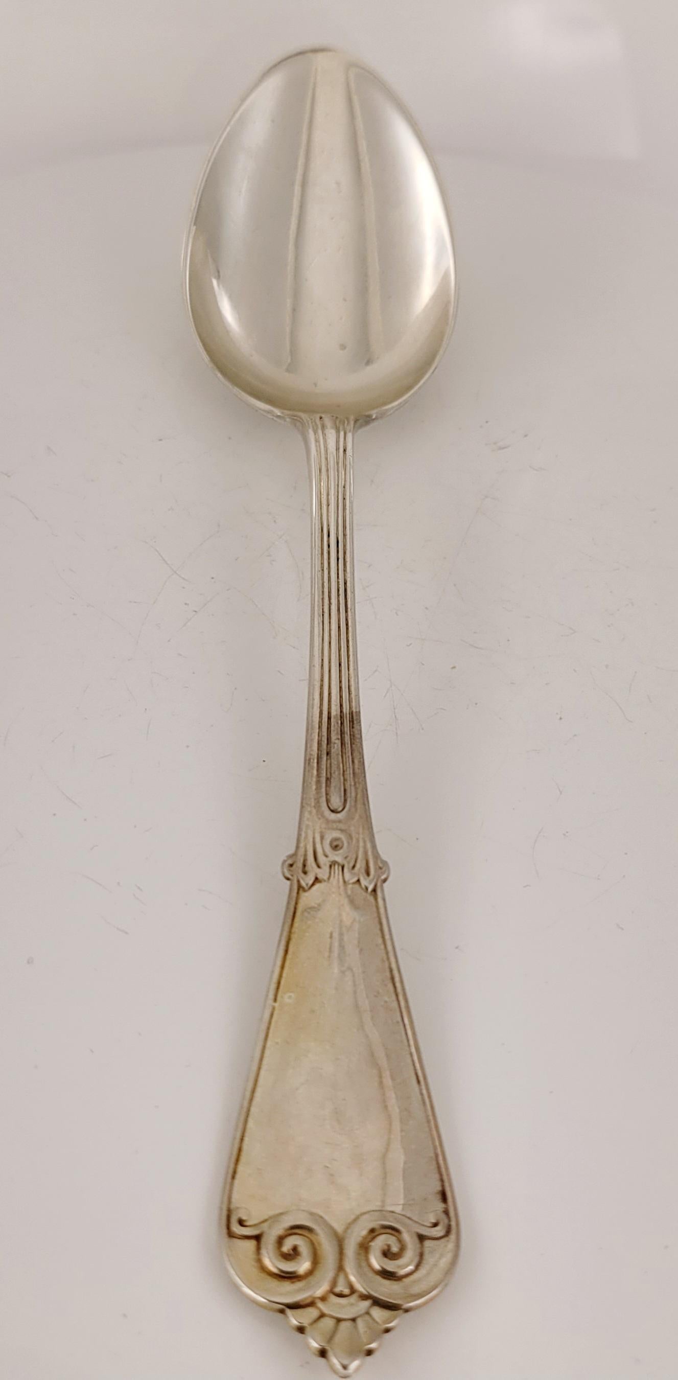 Women's or Men's Sterling Silver Heavy Tiffany Co Pat 1869 Deco Spoon For Sale