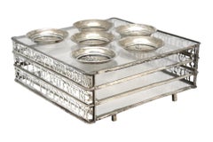 Sterling Silver Hebraic Cutout and Acrylic Passover Compendium & Dishes