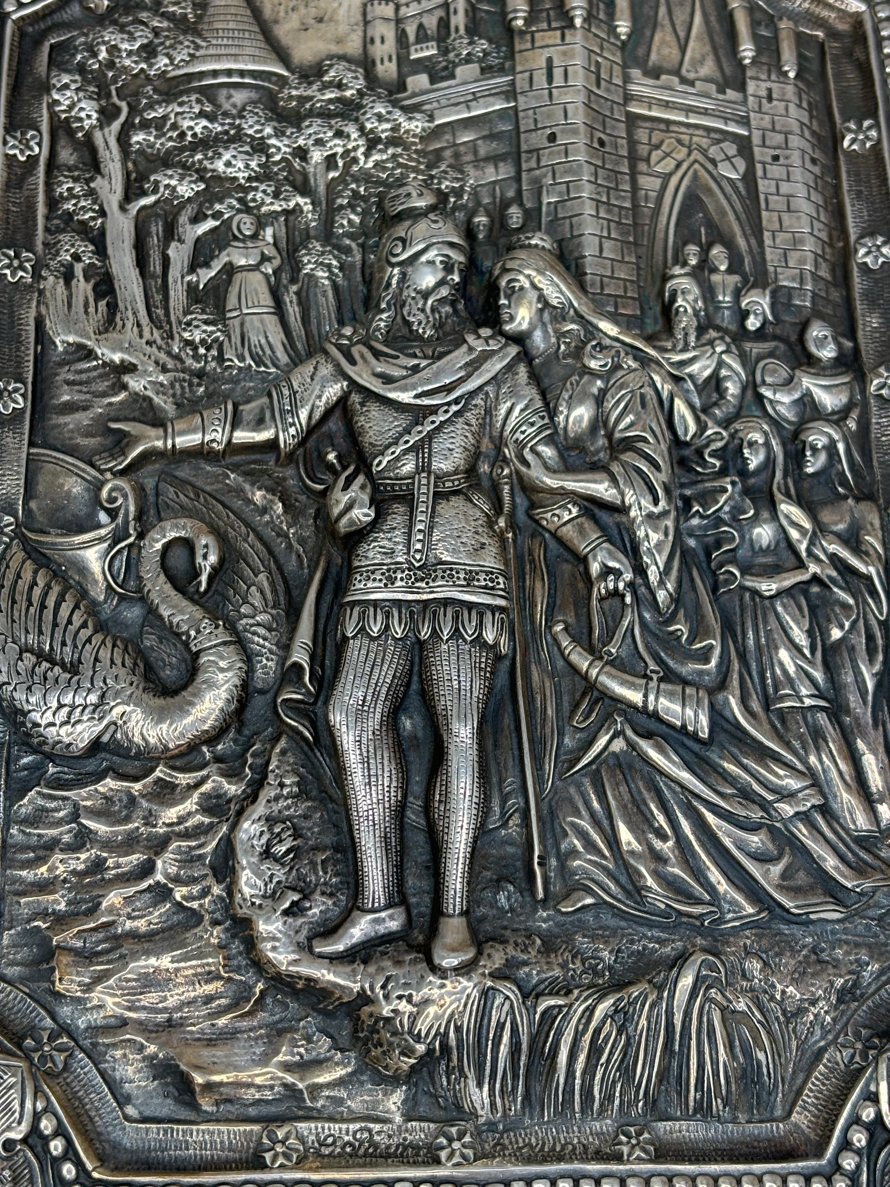Placca d'argento Henryk Winograd con armoriale del Cavaliere del Cigno in vendita 6