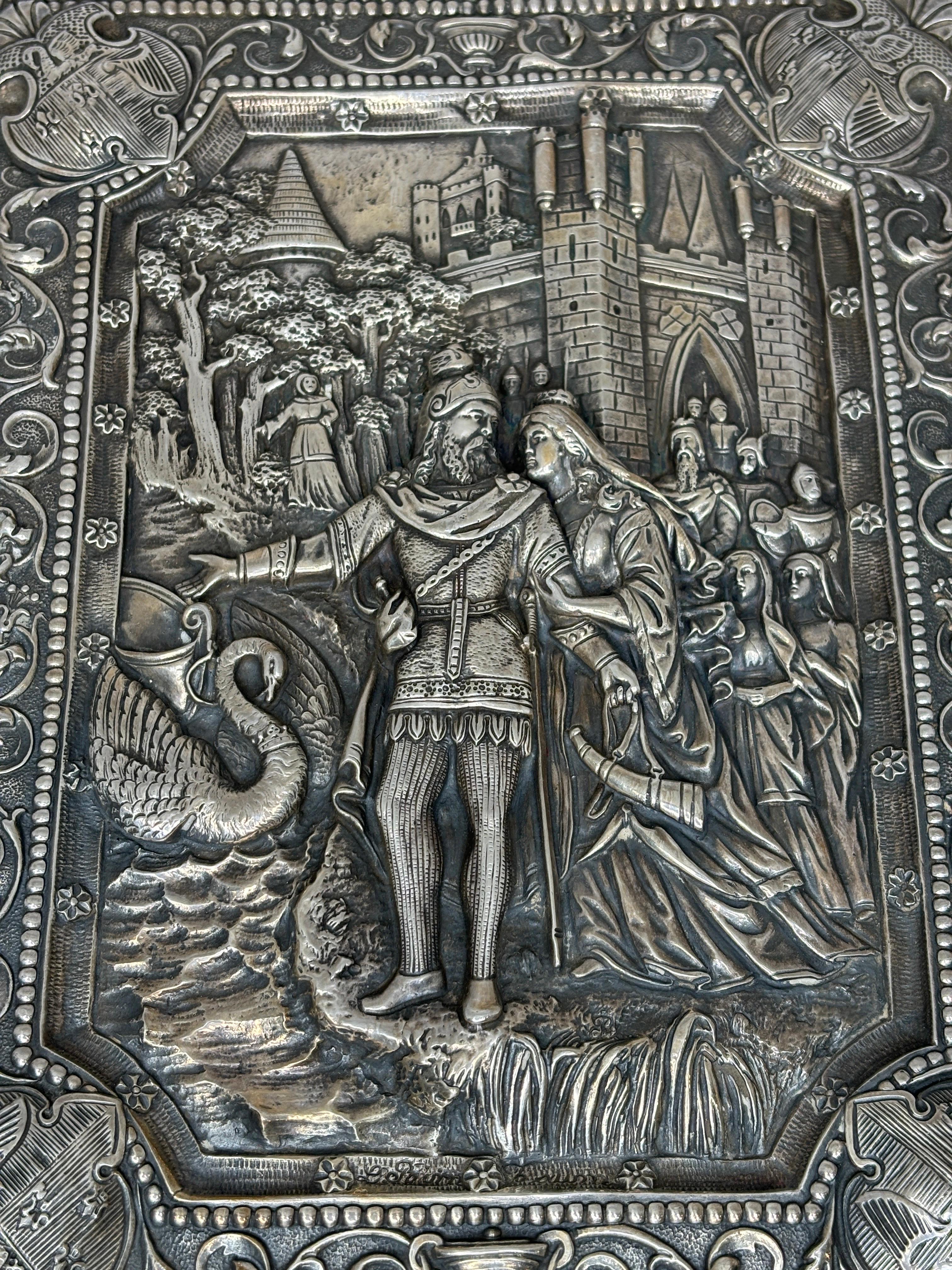 Placca d'argento Henryk Winograd con armoriale del Cavaliere del Cigno in vendita 12