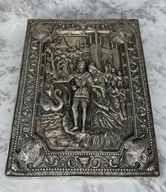 Sterling Silver Henryk Winograd Armorial Plaque Of Swan Knight