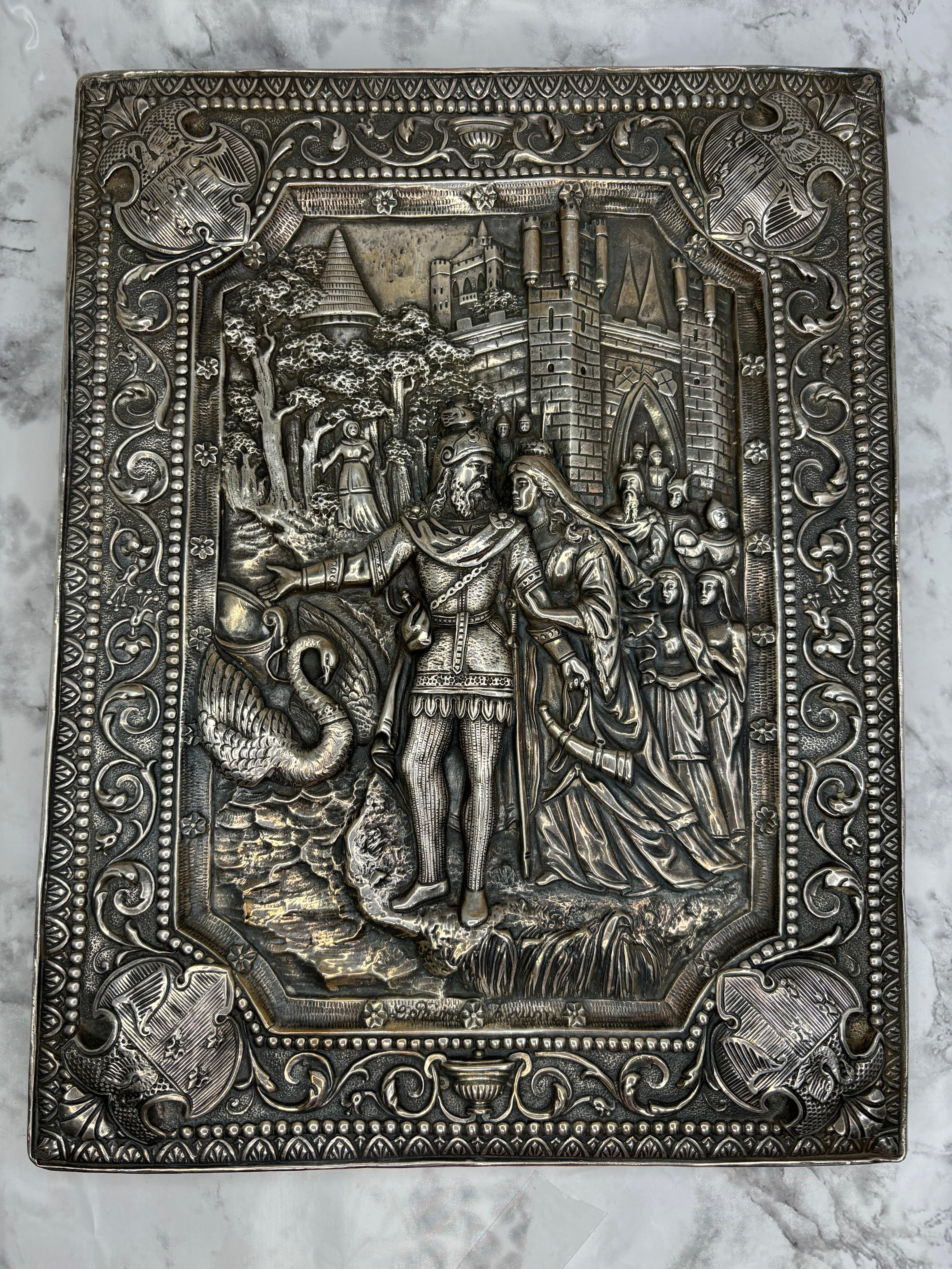 Placca d'argento Henryk Winograd con armoriale del Cavaliere del Cigno in vendita 2