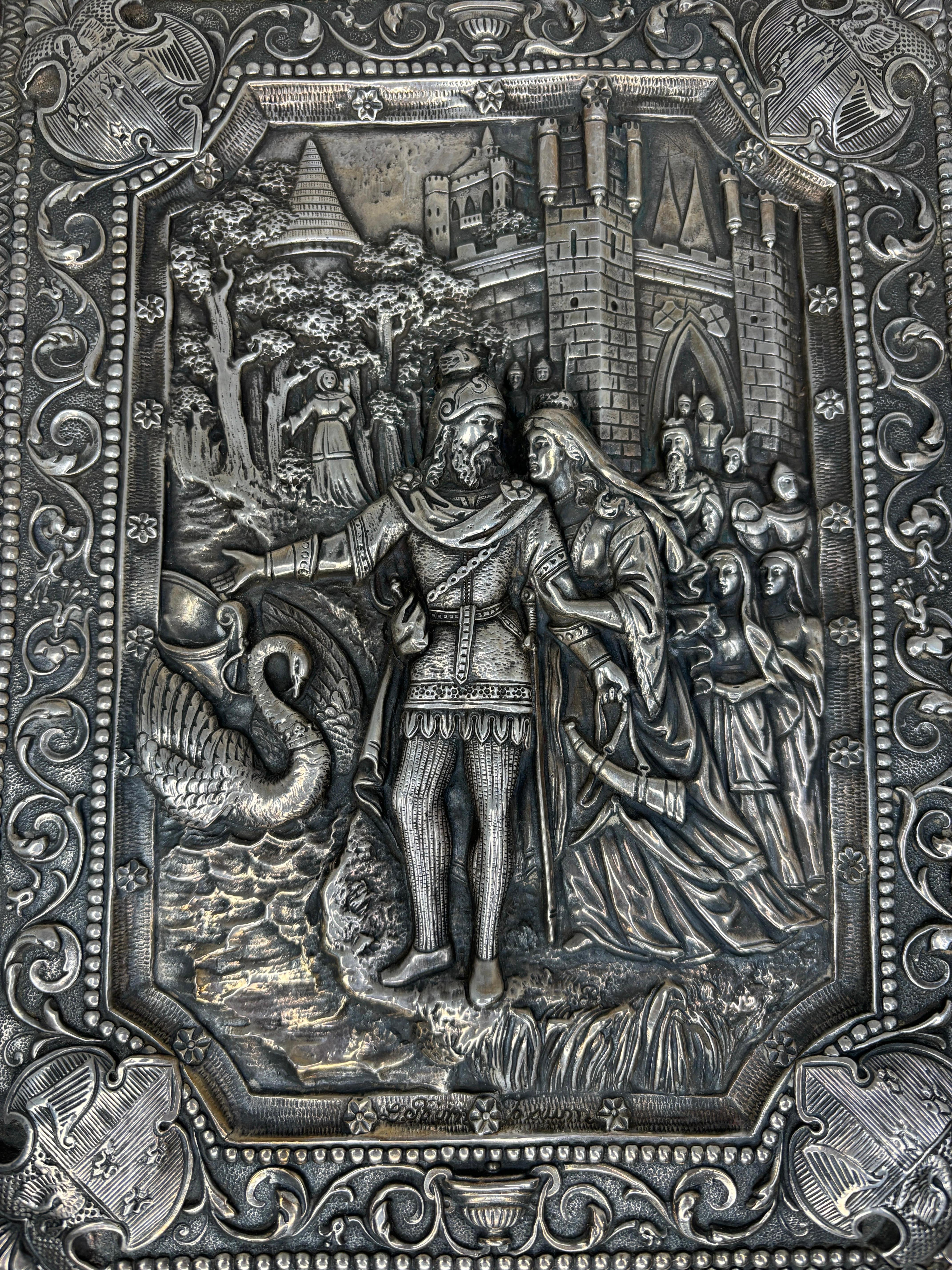 Placca d'argento Henryk Winograd con armoriale del Cavaliere del Cigno in vendita 5