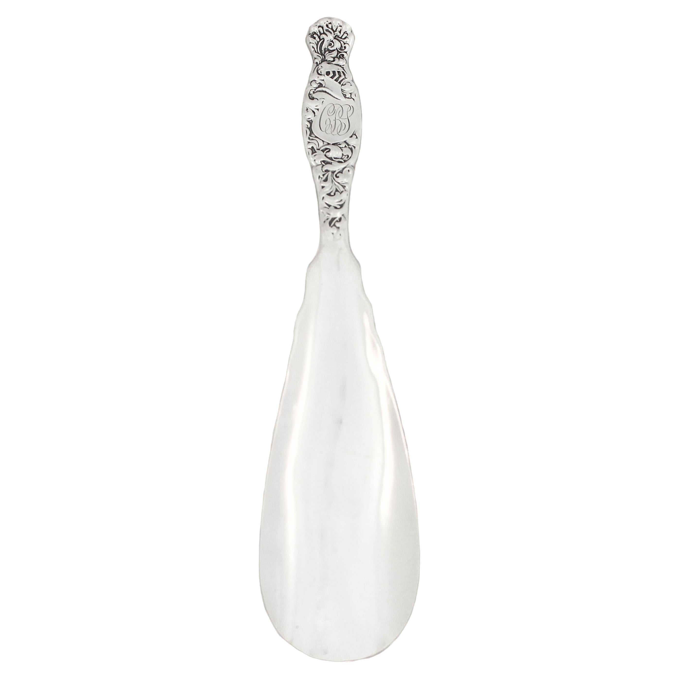 Sterling Silver “Heraldic” Shoehorn For Sale