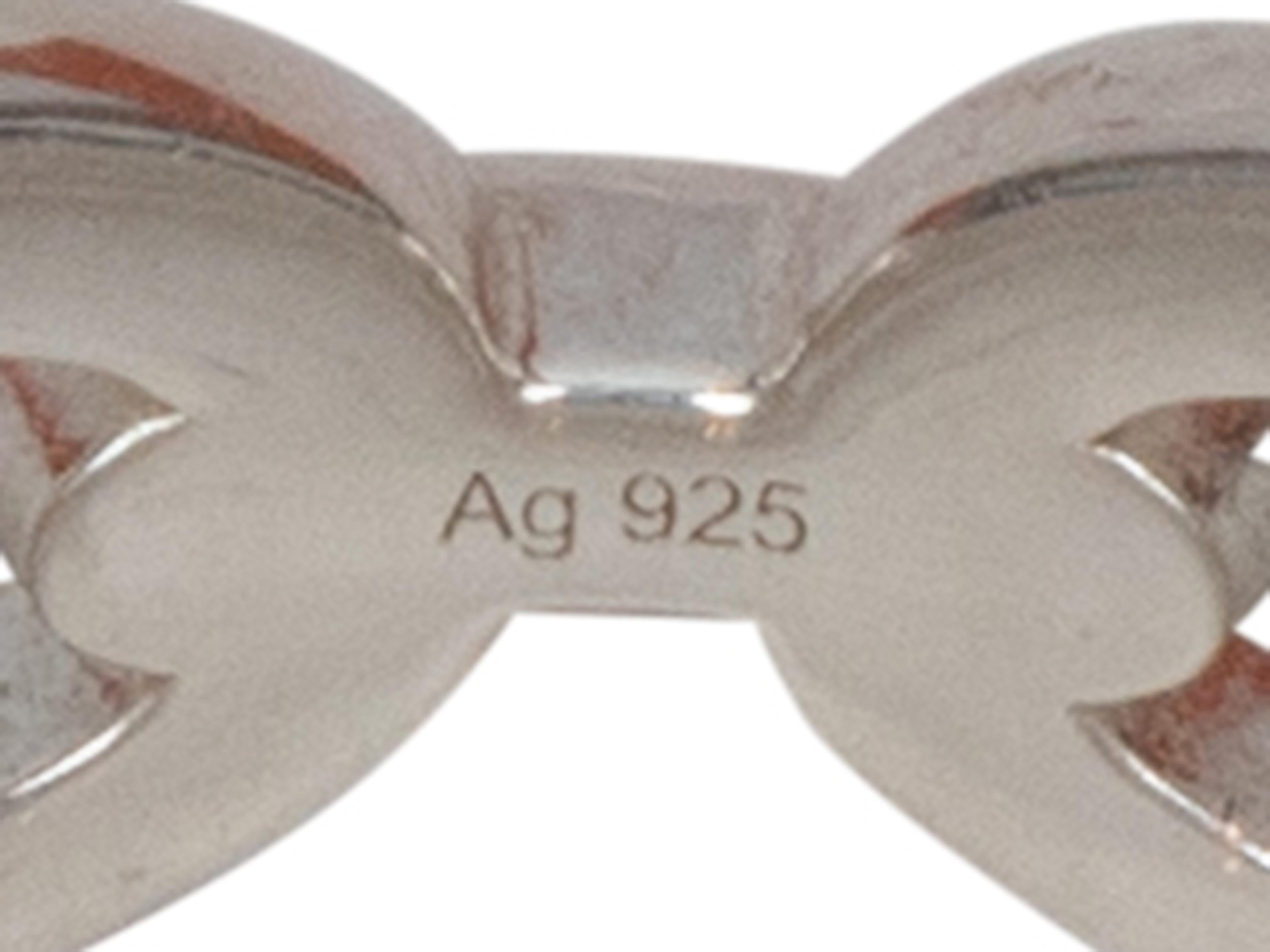 Sterling Silver Hermes Chaine d'Ancre Enchainee Ring US Size 6.5 In Good Condition For Sale In New York, NY