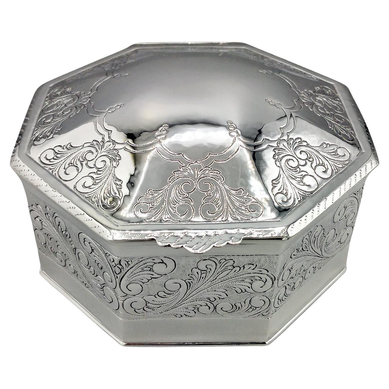 Sterling Silver Hinged octagonal box