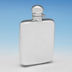 Stylish Sterling Silver Hip Flask, James Dixon & Sons, Sheffield, 1923