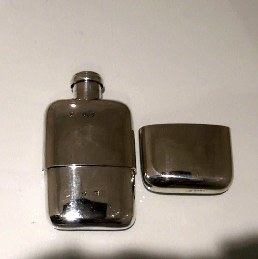 Sterling Silver Hip Flask London 1881 William Thomas Wright & Frederick Davies 1