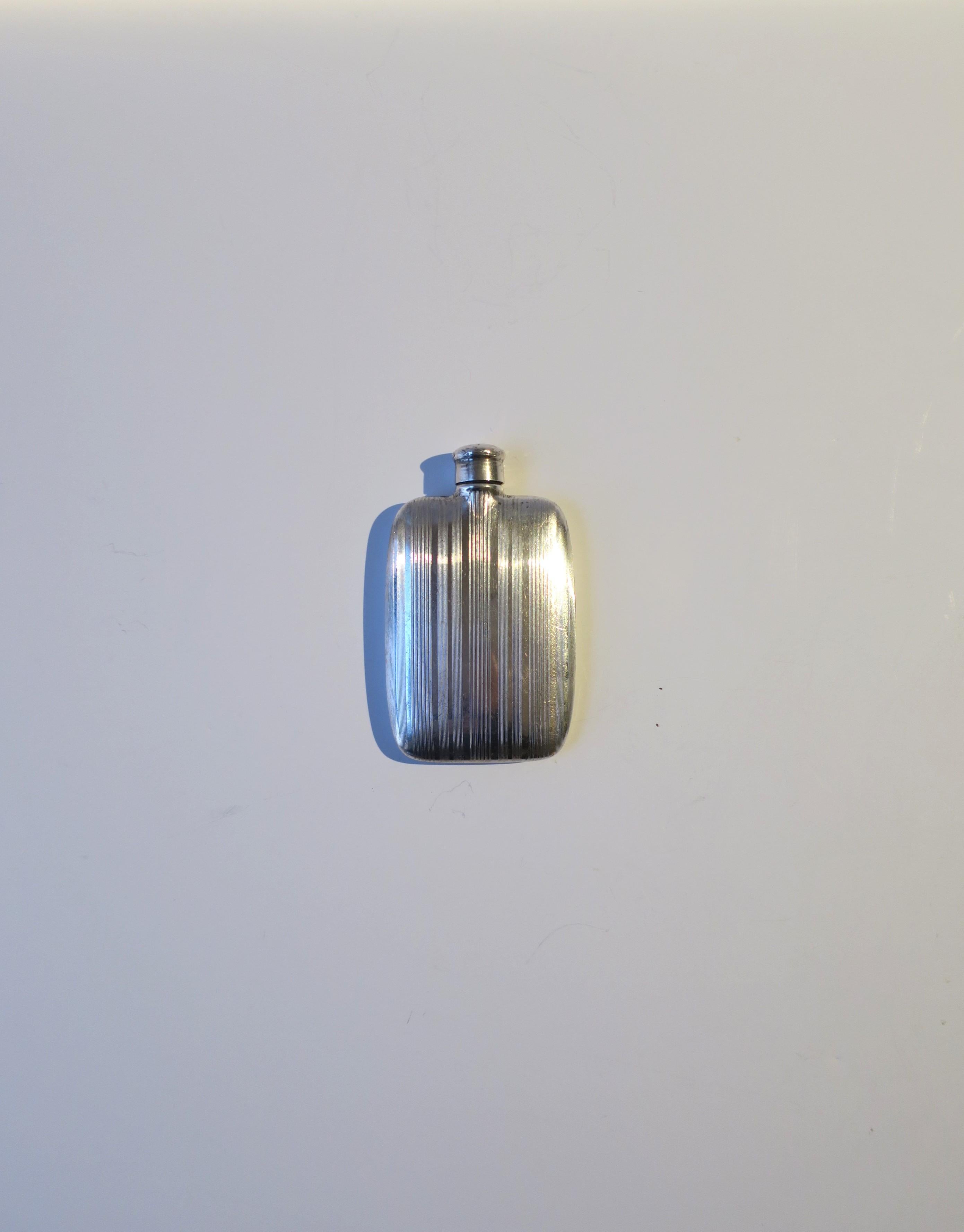 American Sterling Silver Hip Pocket Flask Art Deco Period For Sale