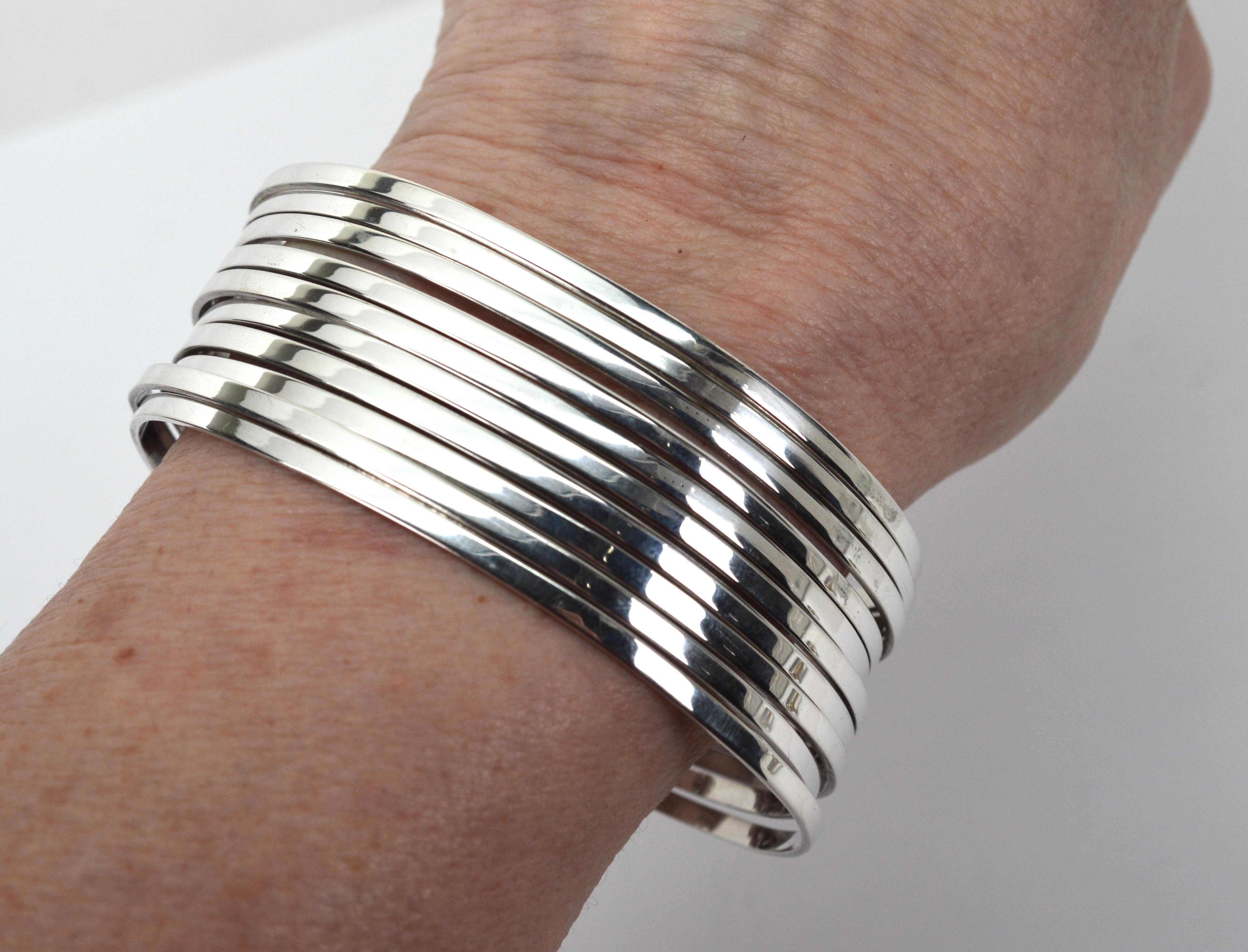 da uomo o donna Bracciale HOB Multi Stack in argento sterling in vendita