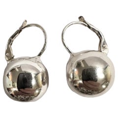 Sterling Silver Hollow Ball Leverback Earrings