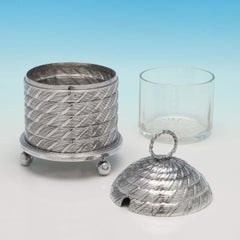 Regency Period Antique Sterling Silver Honey Skep or Honey Pot from 1810