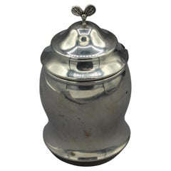 Retro Sterling Silver Honey Pot with Bee Finial