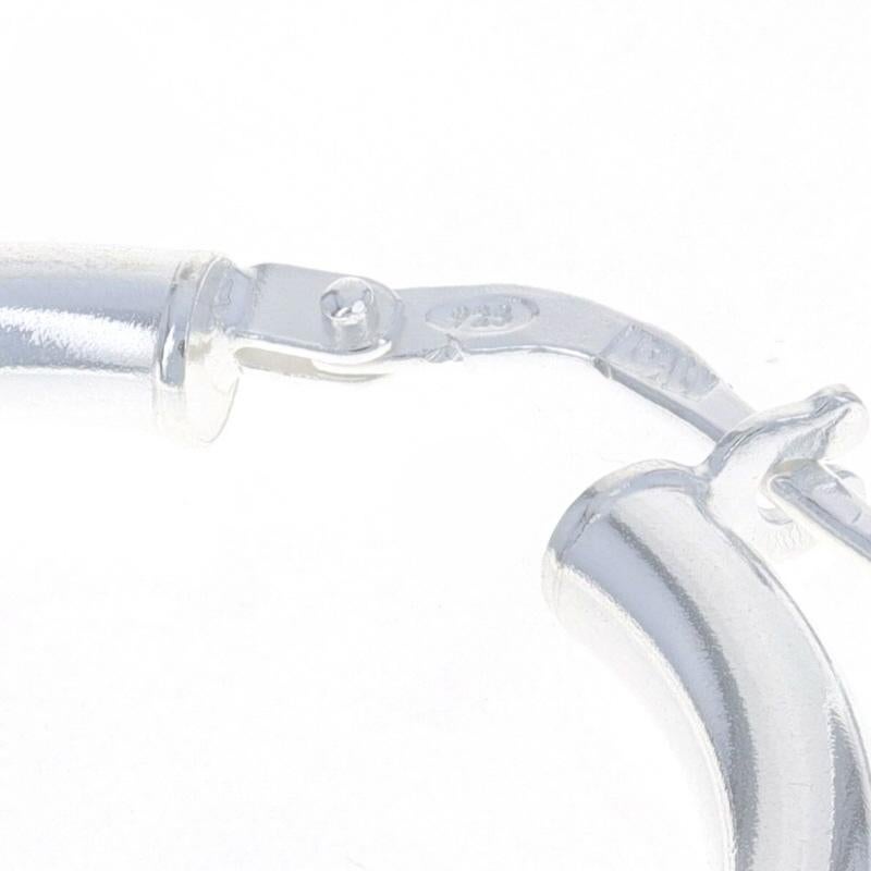 Sterling Silver Hoop Earrings - 925 Round Italy Pierced For Sale 2