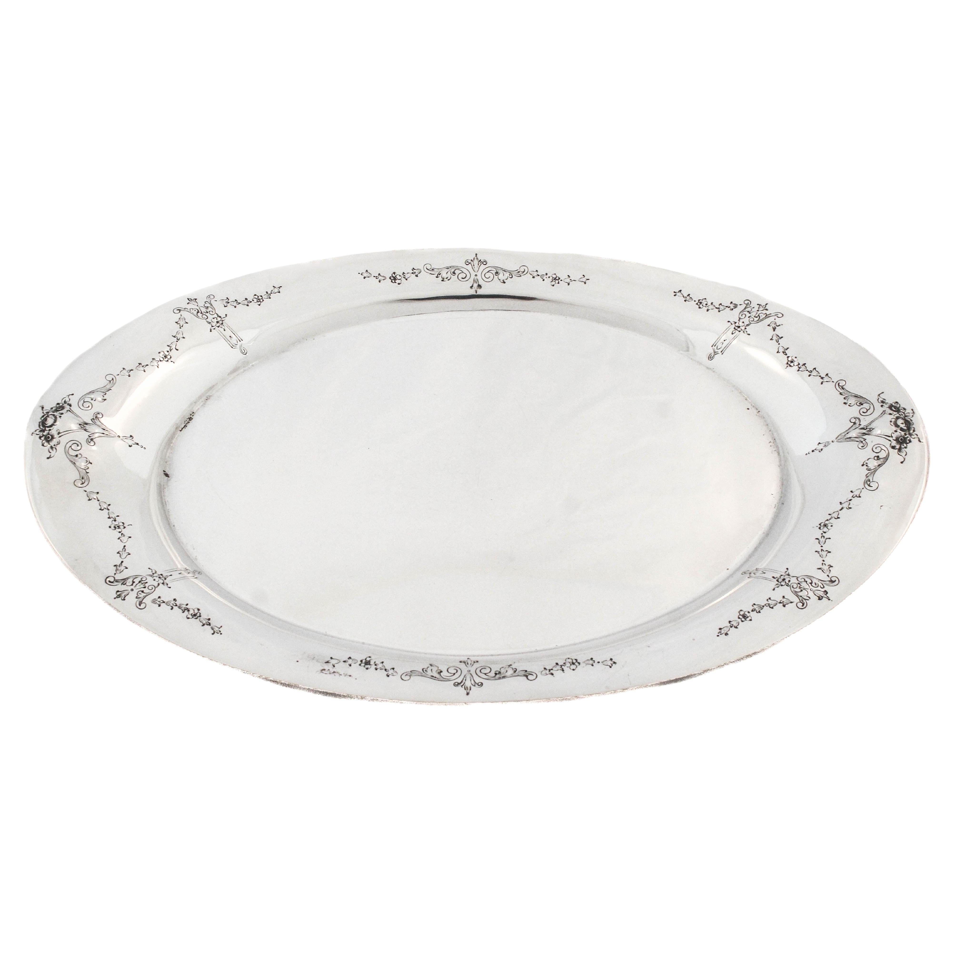 Sterling Silver Hors d’oeuvre Platter For Sale