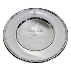 Retro Sterling Silver Horse Racing Trophy Plate from Woodbine